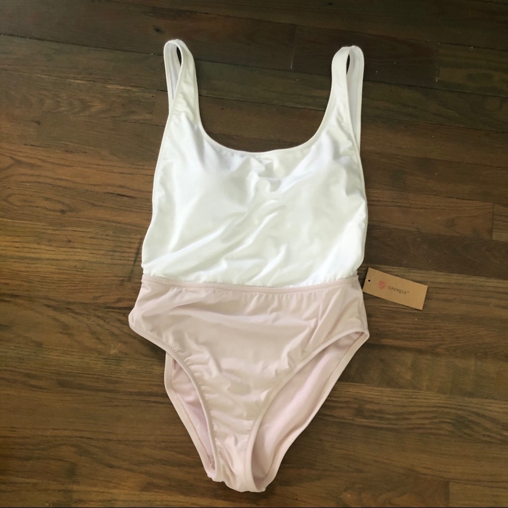 NWT Cremieux Colorblock Plunge One Piece Swimsuit